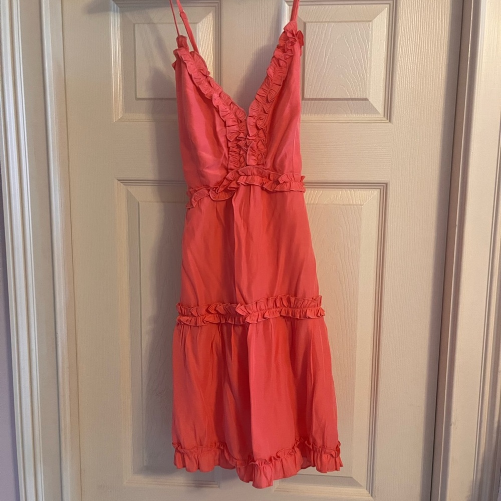 Vestique Coral Ruffle Dress